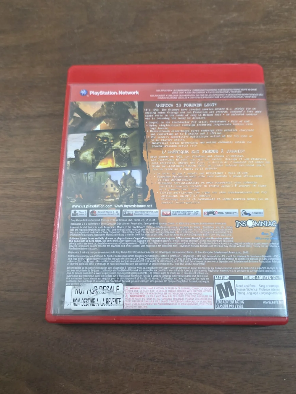 Sony PS3 Resistance 2 Not For Resale Greatest Hits Game CIB - Picture 4 of 4